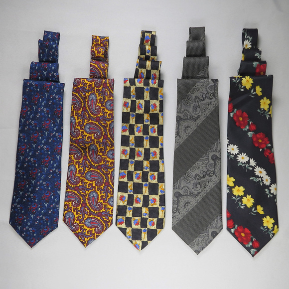 Lot 5 A. Picci Seta Di Como Mens Tie Silk Paisley - Picture 1 of 8